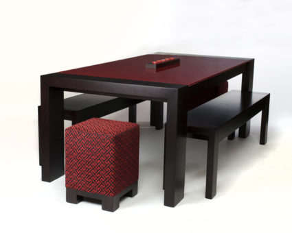 Red Glass Dining Table